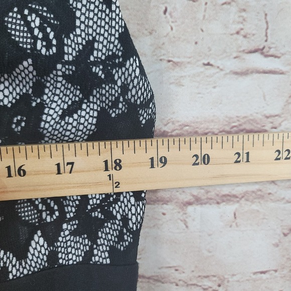 Chaps‎ Ralph Lauren Womans Dress Size 14 Black Lace Side Zipper Cocktail Party - Picture 5 of 11